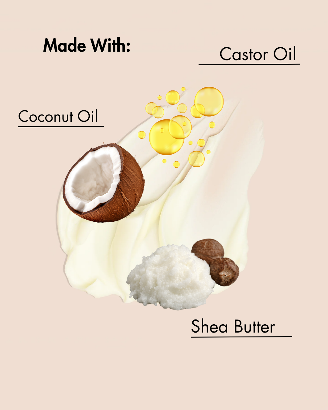 Diapositive classique des ingrédients de la crème au double-beurre