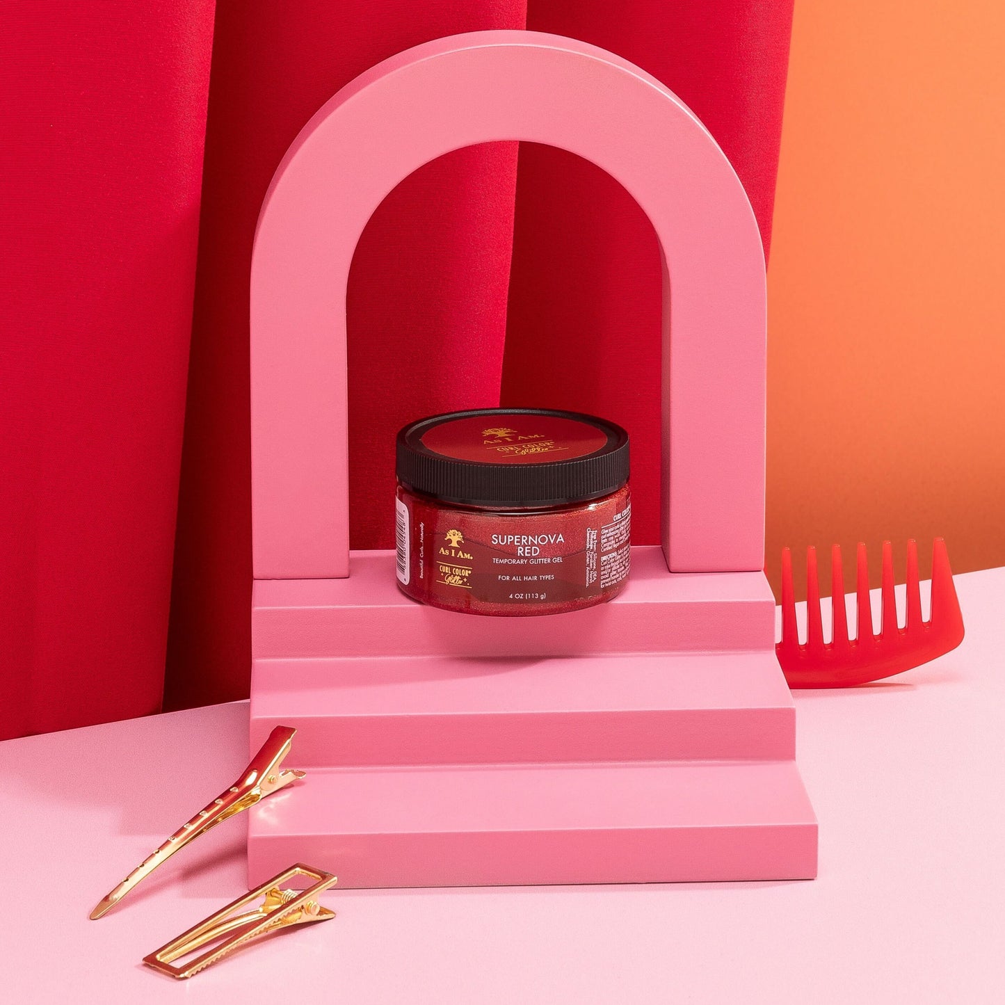 Curl Color Glitter Supernova Red