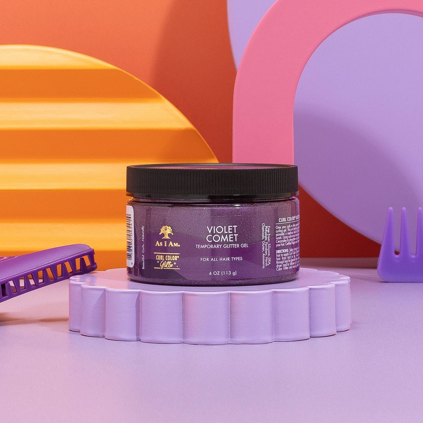 Curl Color Glitter Violet Comet