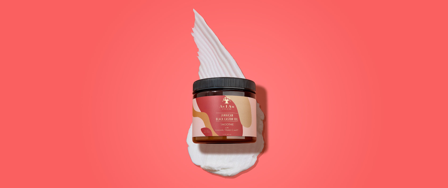 As I Am Jamaican Black Castor Oil Smoothie - image du paysage de la crème bouclante hydratante formulée pour définir les boucles, réduire les frisottis et favoriser la santé des cheveux grâce à l'huile de ricin noire jamaïcaine riche en nutriments.