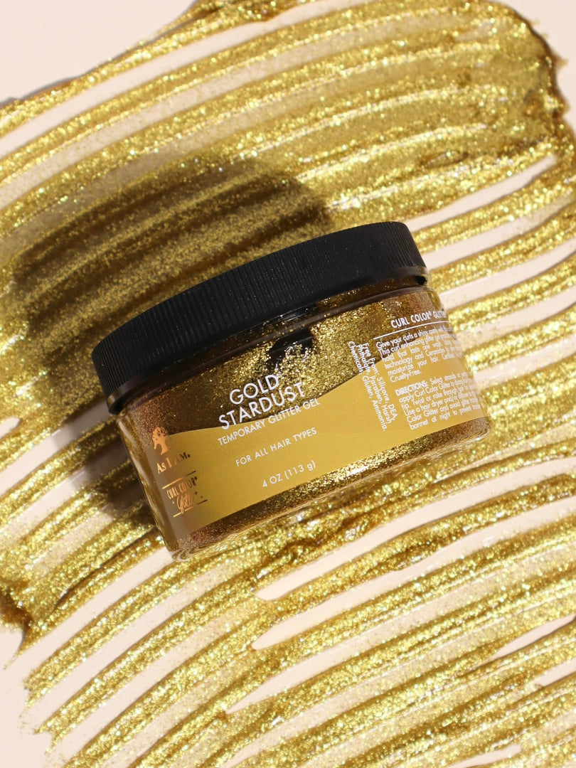 As I Am Curl Color Glitter Collection, qui propose des colorations temporaires vibrantes au fini chatoyant, conçues pour les boucles et les spires.