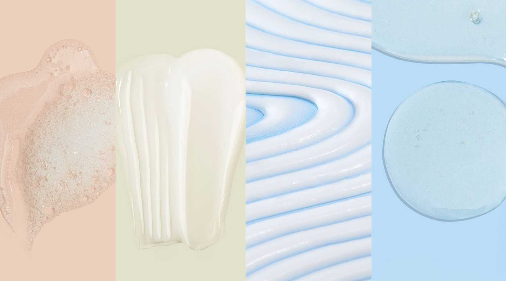 Collage de textures lisses aux couleurs pastel disposées en damier.