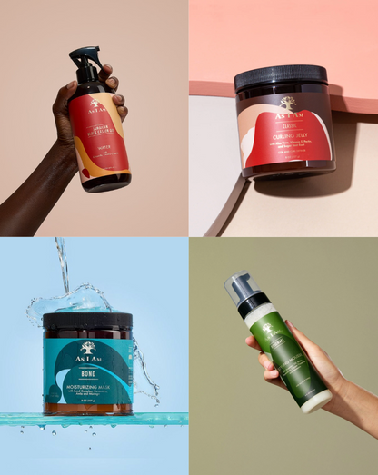 Collage de produits de soin pour la peau de A à Z, comprenant un vaporisateur, un pot et une crème.